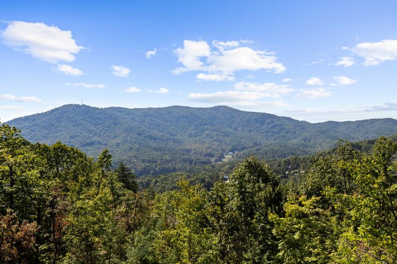 The mountain view from the deck